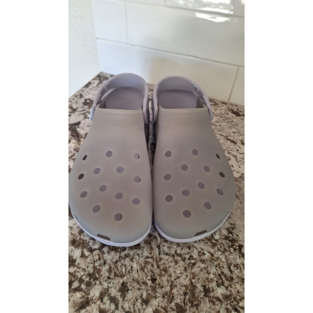 Crocs Classic Clogs Light Grey Atmosphere Mens 9 Womens 11 Slip On Shoes‎